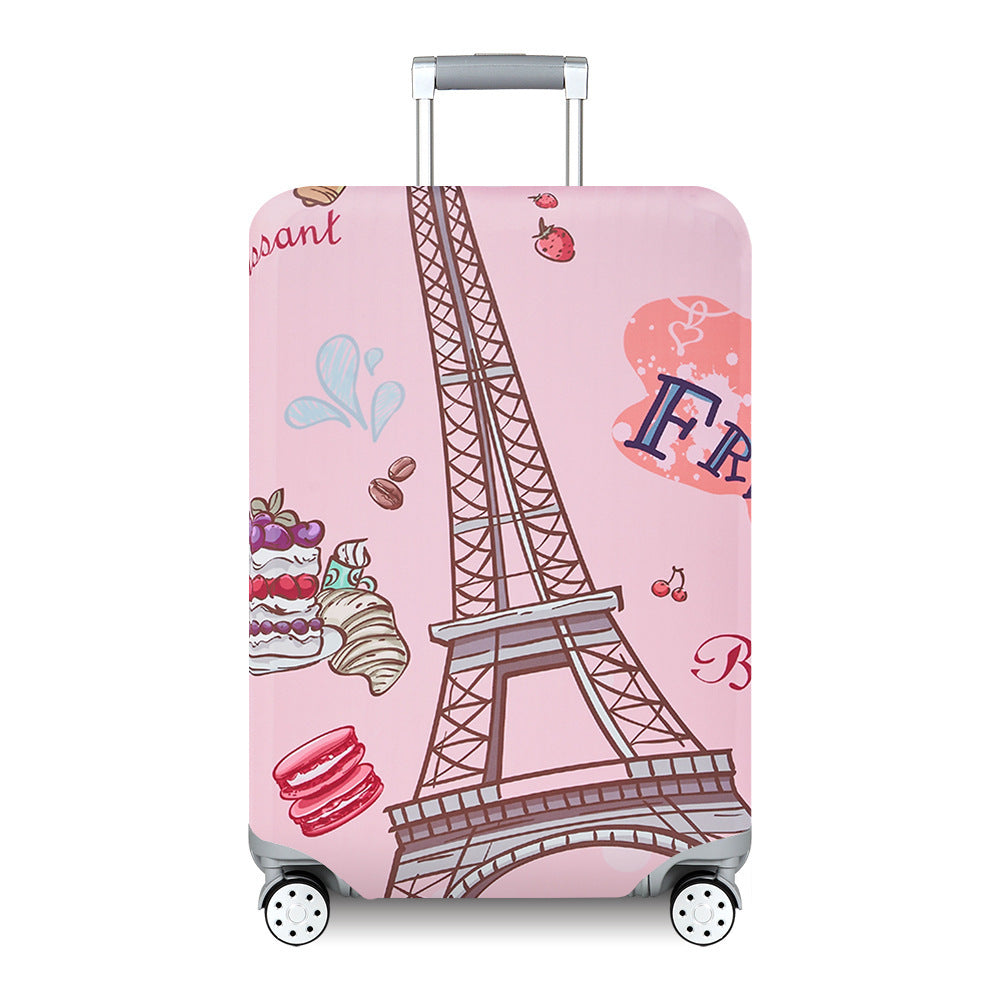 Unisex hard-shell suitcase with modern wave pattern Bowlift