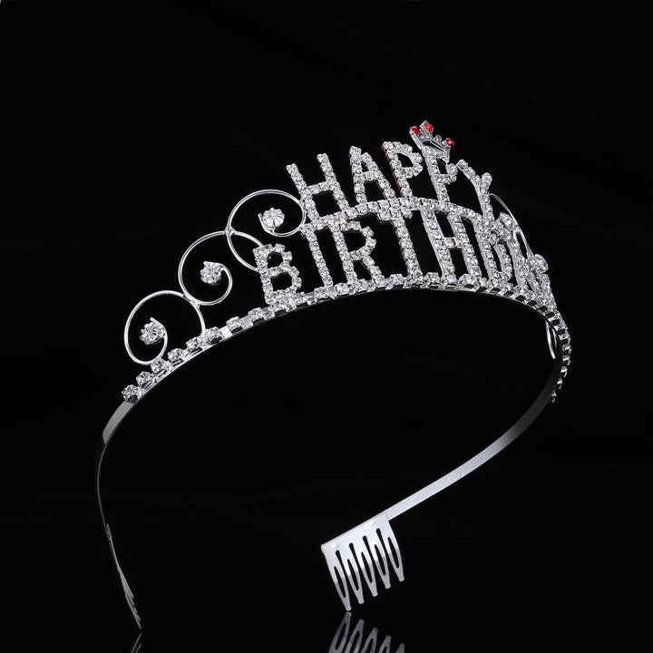 Women's Decorative Hair Crown with Birthday Inscription Bowlift