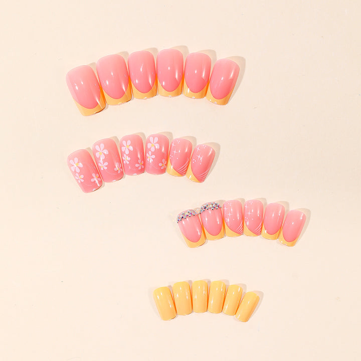 Artistic Floral Gel Nail Art Set Bowlift