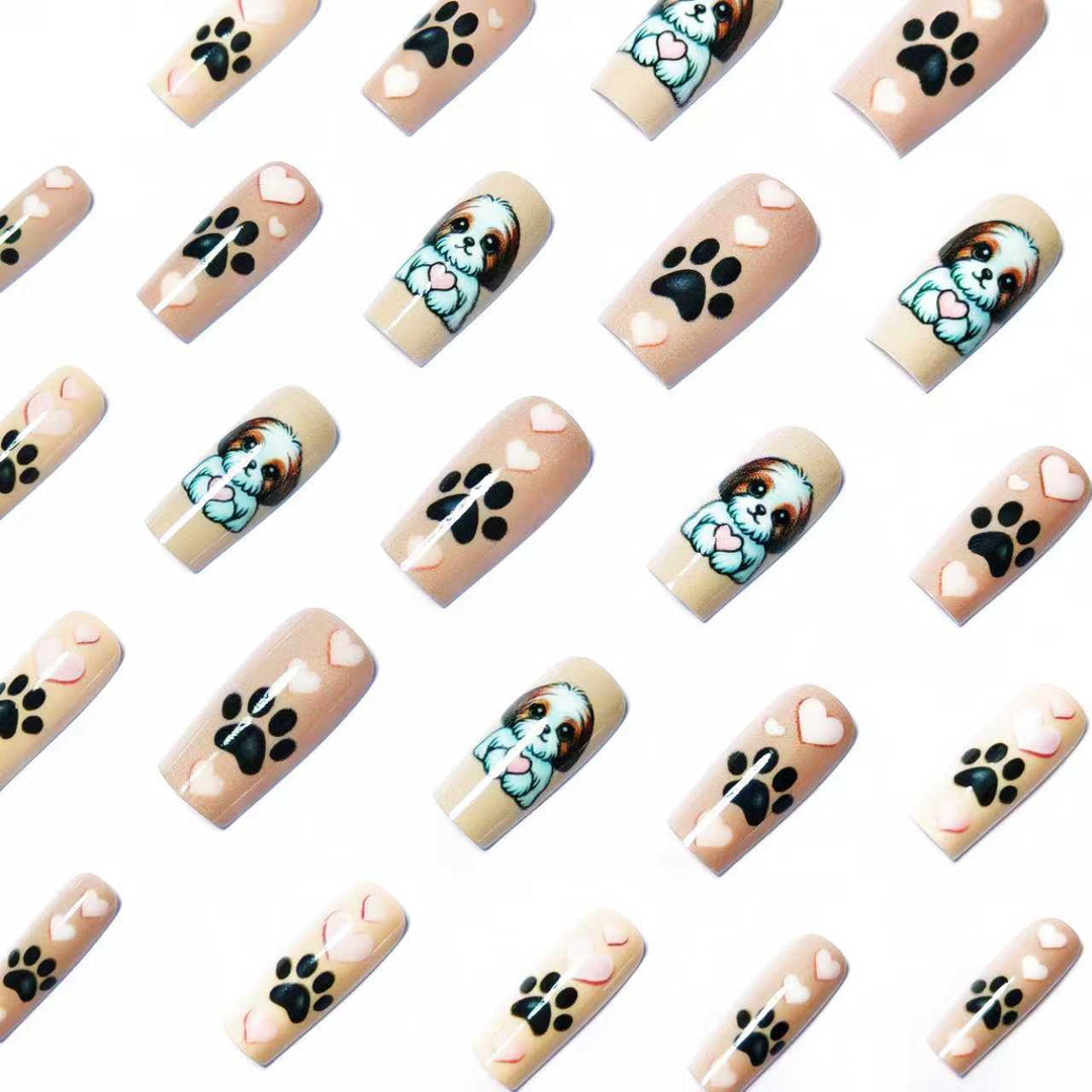 Nail design with cute dog motif Bowlift