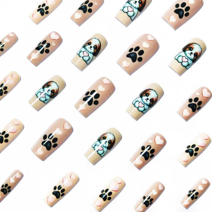 Nail design with cute dog motif Bowlift