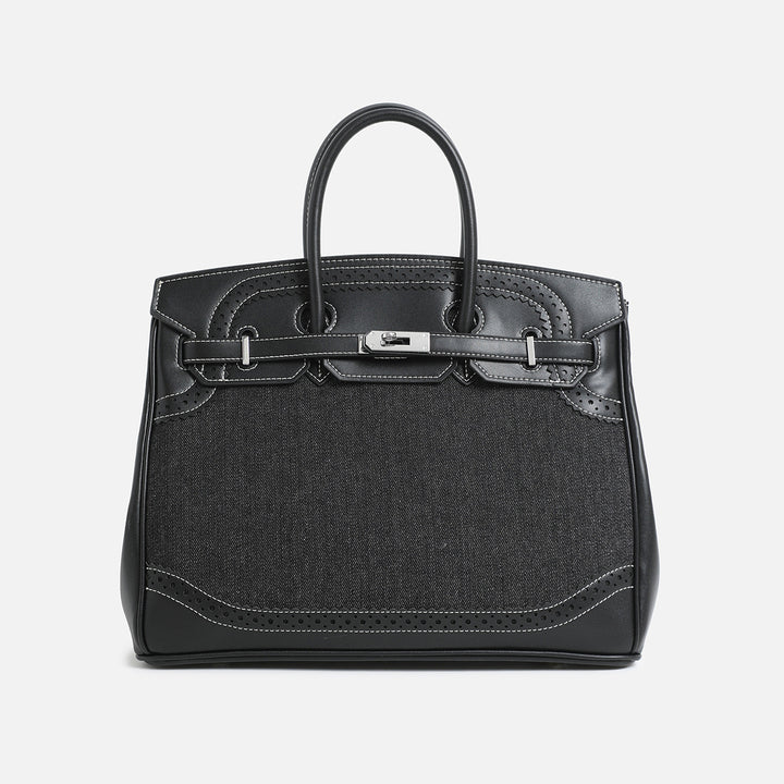 Elegant Structured Handbag with Detailed Stitching