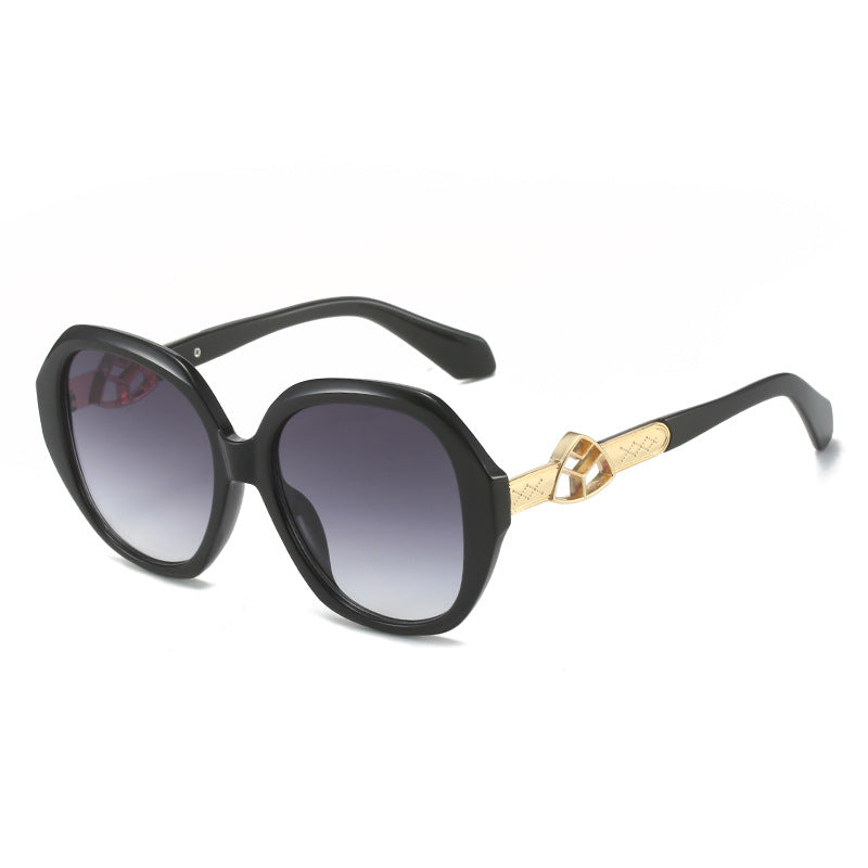Women's Oversized Sunglasses with Golden Accents Bowlift