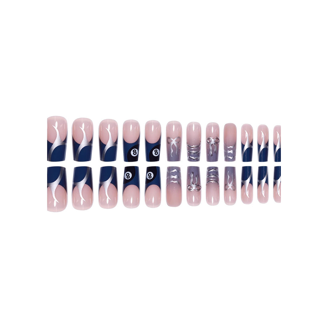 Artistic Patterned Press-On Nail Art Bowlift