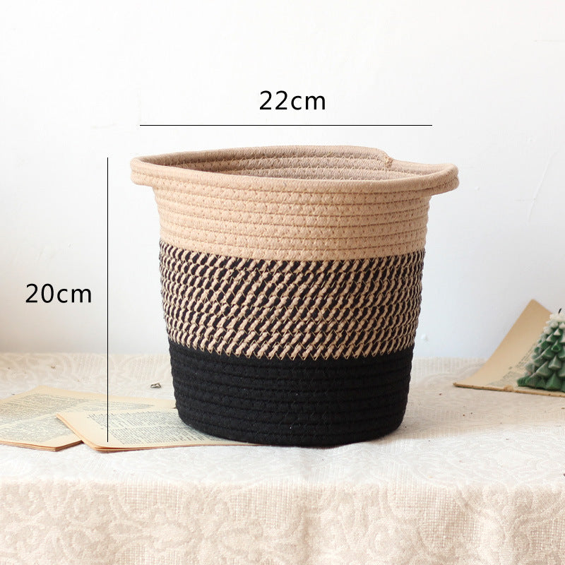 Stylish storage bucket made of woven natural material Bowlift