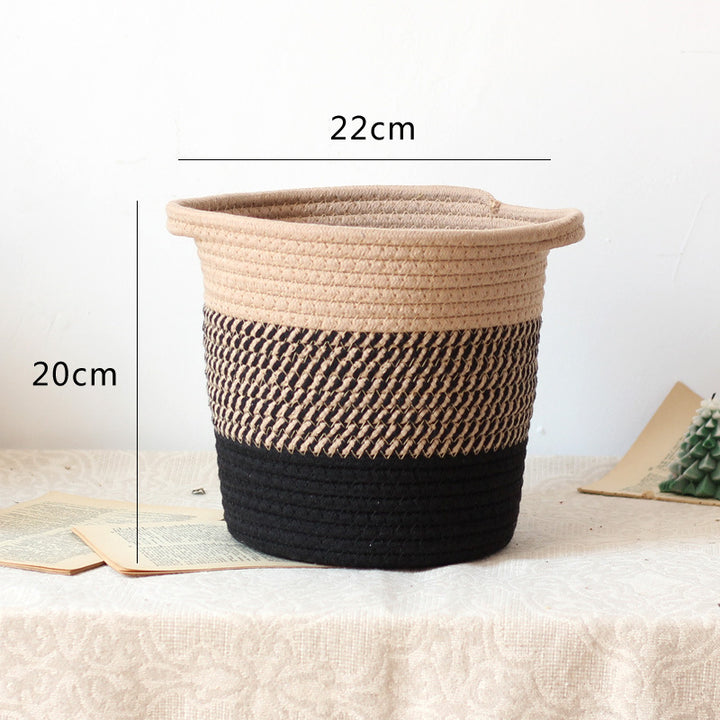 Stylish storage bucket made of woven natural material Bowlift