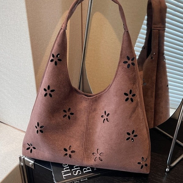 Floral Cut-Out Slouchy Tote Bowlift