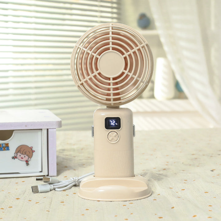 Women's Portable Mini USB Fan with LCD Display Bowlift