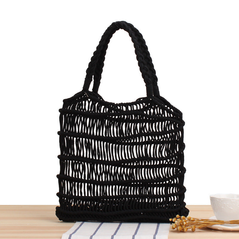 Braided tote bag with inner pouch Bowlift