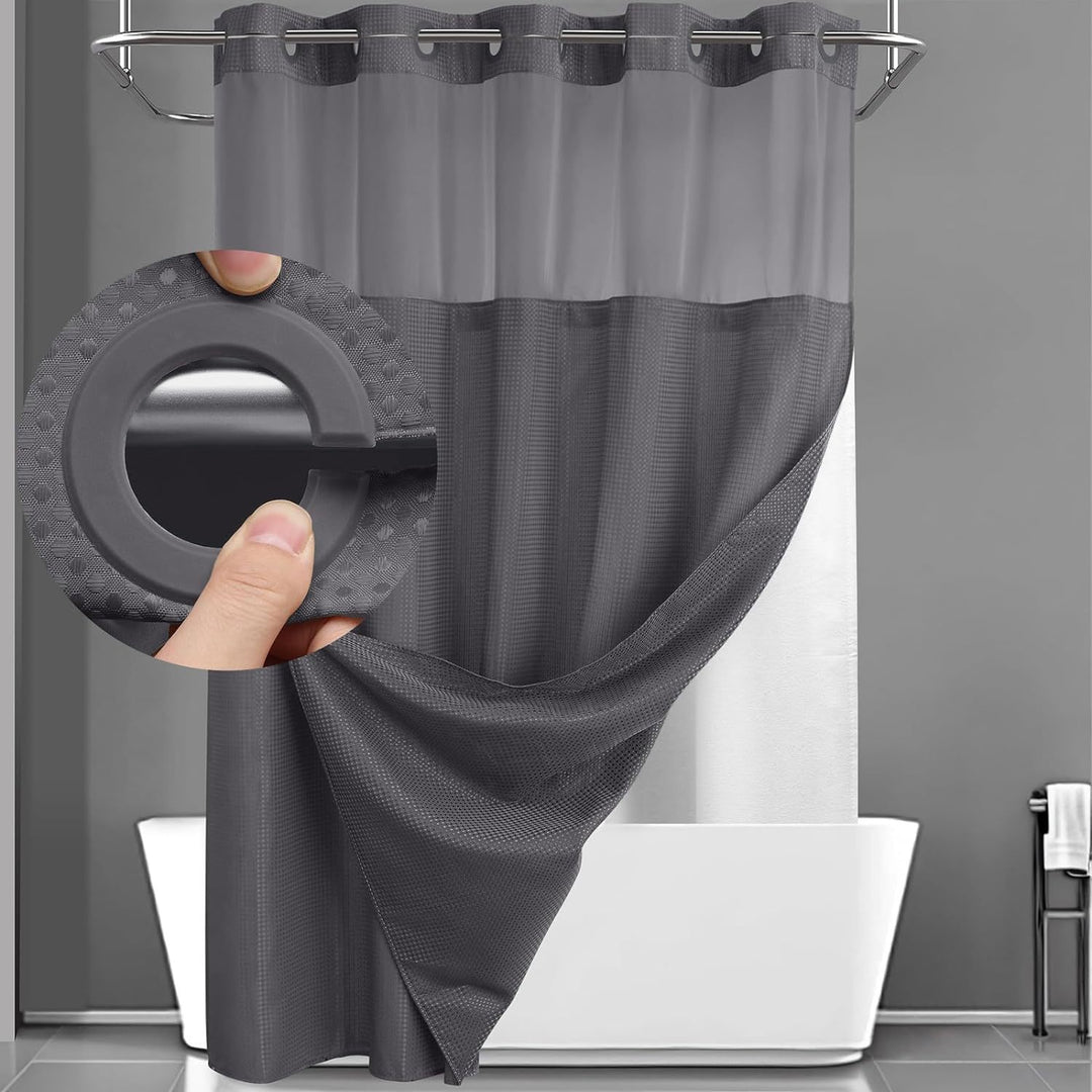 Textured Weave Shower Curtain Bowlift