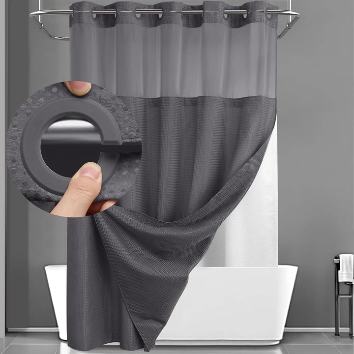 Textured Weave Shower Curtain Bowlift