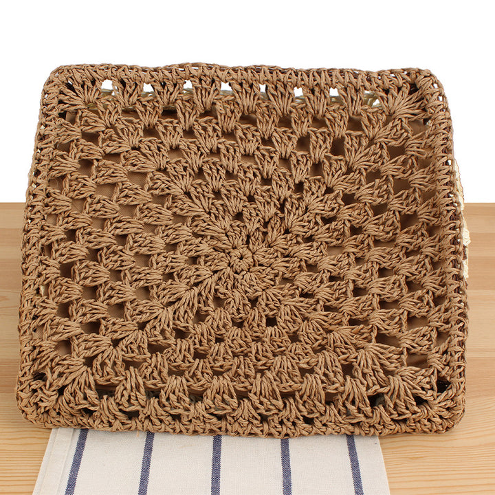 Macrame Tote Bag with Geometric Pattern Bowlift