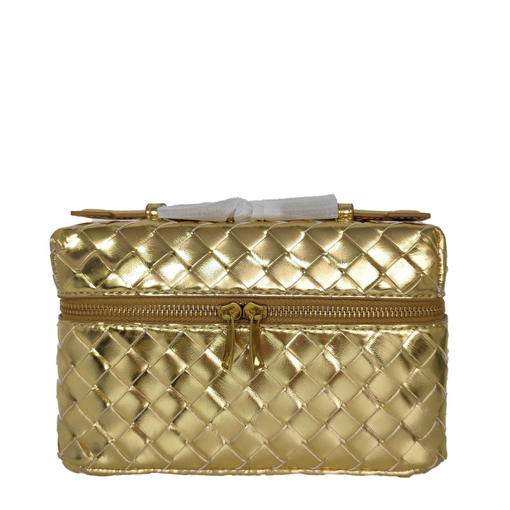 Woven Leather Cosmetic Case Bowlift