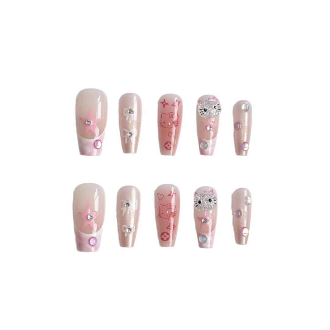 Whimsical Cartoon-Themed Press-On Nail Art Bowlift