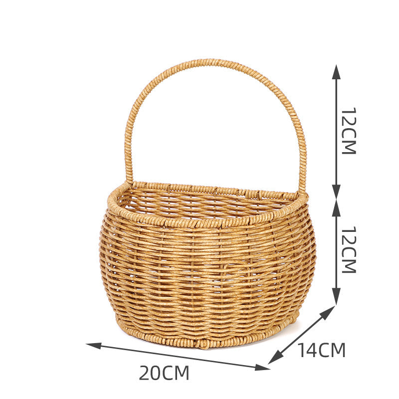 Handwoven Round Storage Basket Bowlift