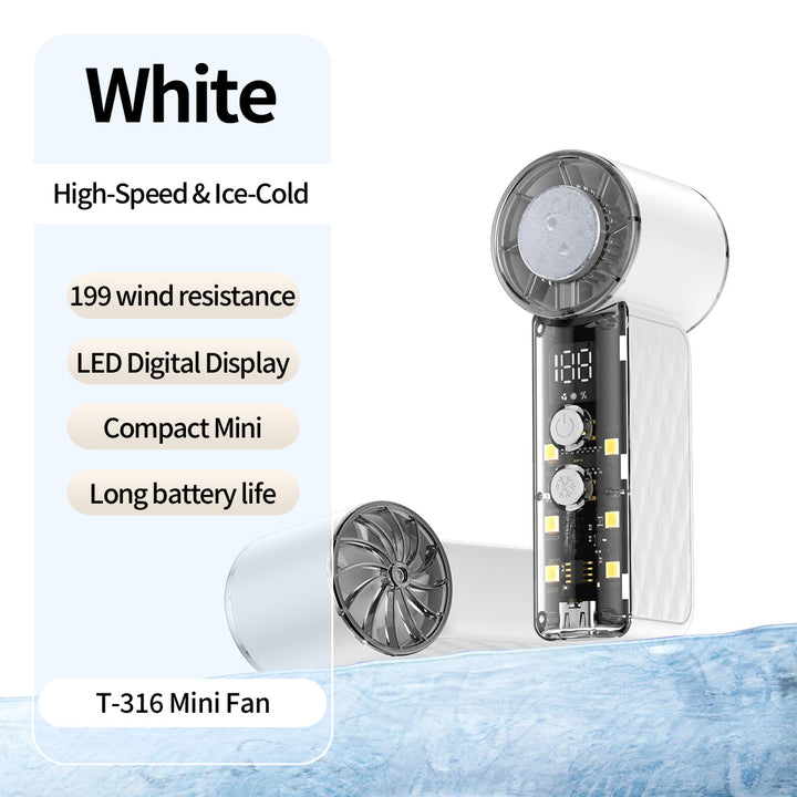 Women's nan compact rechargeable handheld cooling fan with LED real time display and multi-speed Bowlift