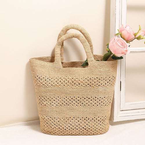 Handcrafted Beach Bag Made From Braided Natural Material Bowlift