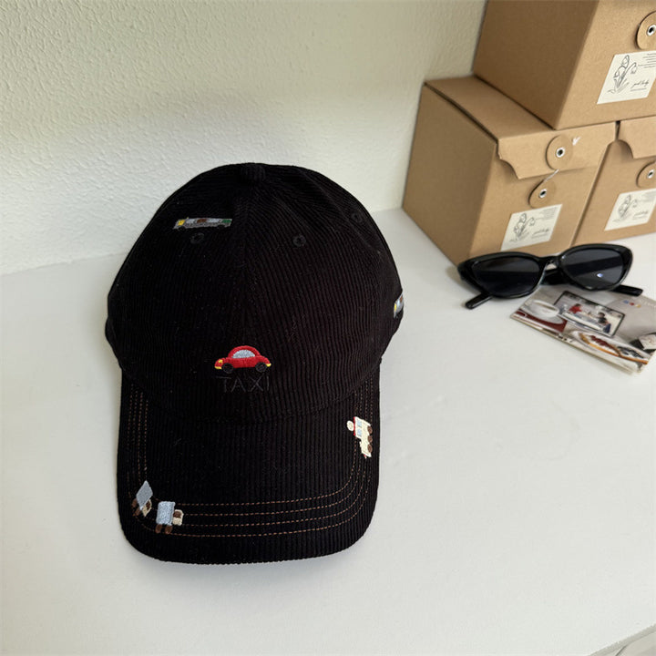 Men's Corduroy Taxi Embroidered Baseball Cap Bowlift