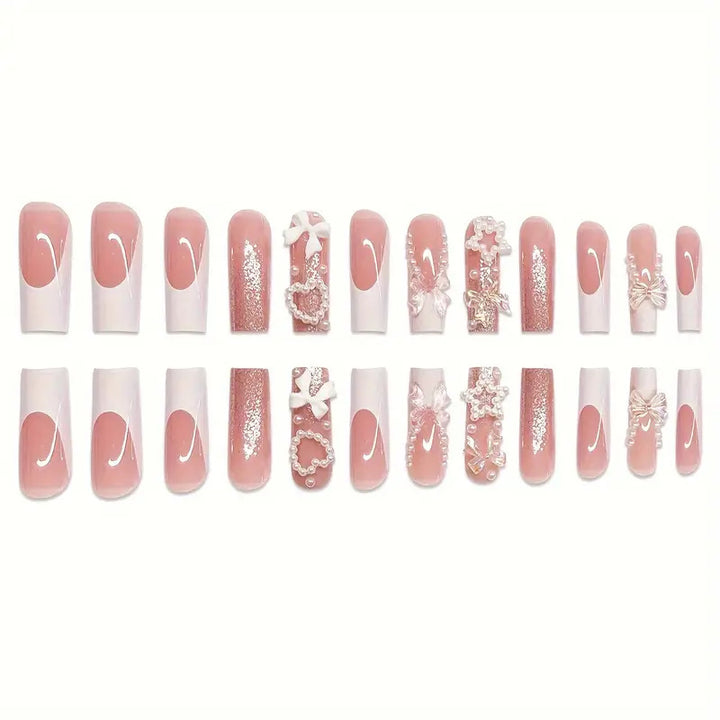 Decorative 3D Press-On Nail Set Bowlift