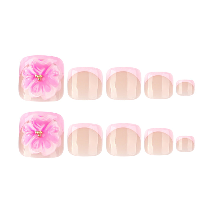 Artistic toenail design with floral accents Bowlift