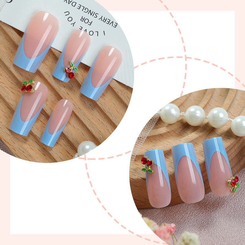 Decorative Press-On Nail Set with Floral Accents Bowlift 1788495993