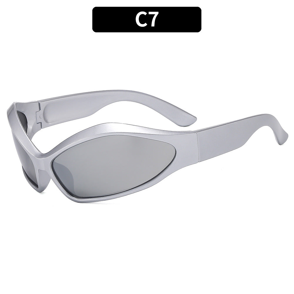 Retro-Inspired Protective Shield Sunglasses