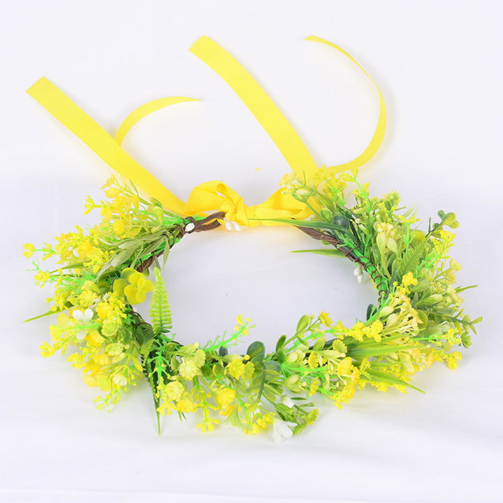 Handmade Romantic Artificial Flower Crown Headband for Bridal and Festival Bowlift