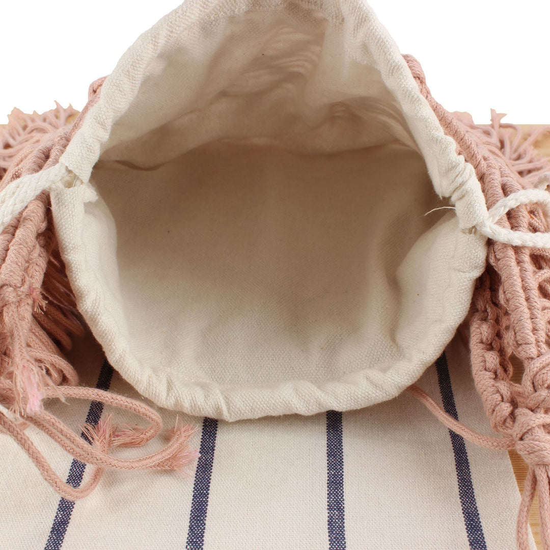 Handbag with Artistic Macramé Design Bowlift 1784182970