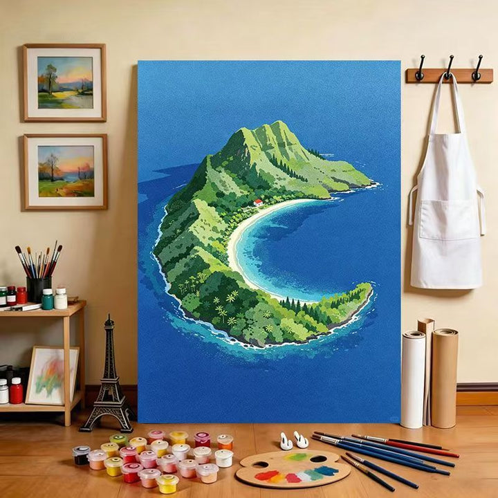 Tropical Island Landscape Canvas Art Print Bowlift