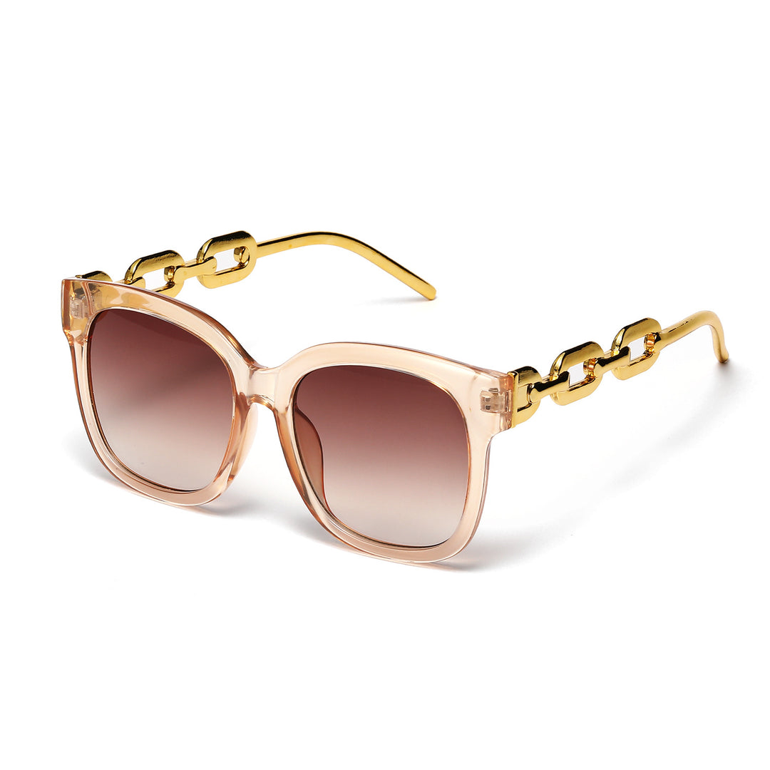 Ladies fashionable oversized sunglasses with luxurious chain frame Bowlift