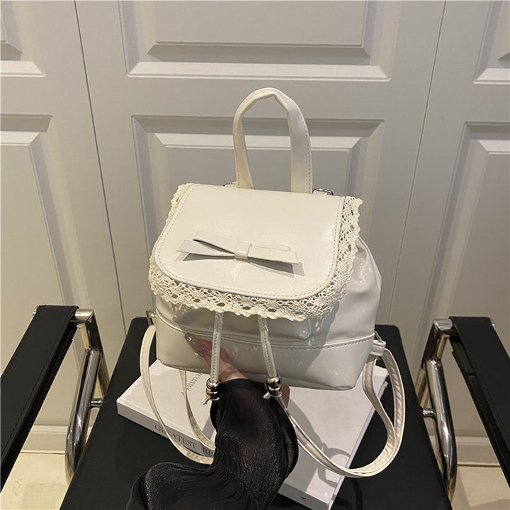 Cute Lace-Trimmed Mini Backpack Bowlift