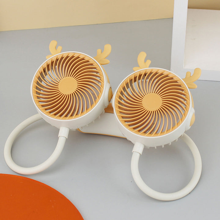 Women's Portable Mini Neck Fan with Dual Blower Bowlift