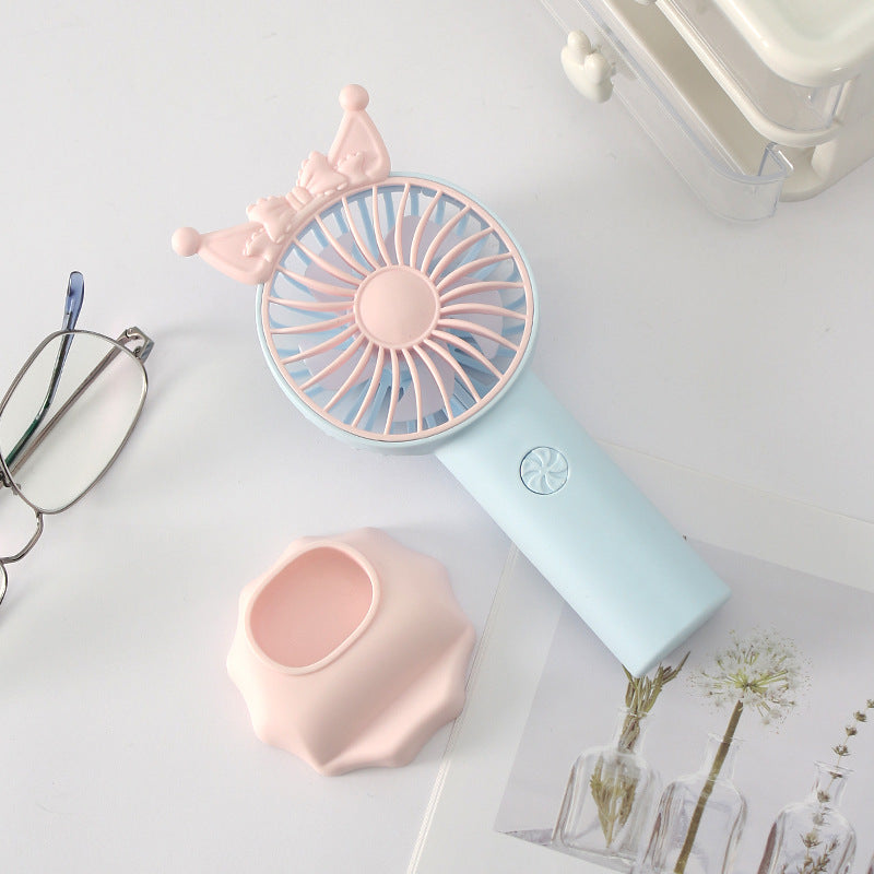 Ladies Portable Hand Fan with Playful Design Bowlift