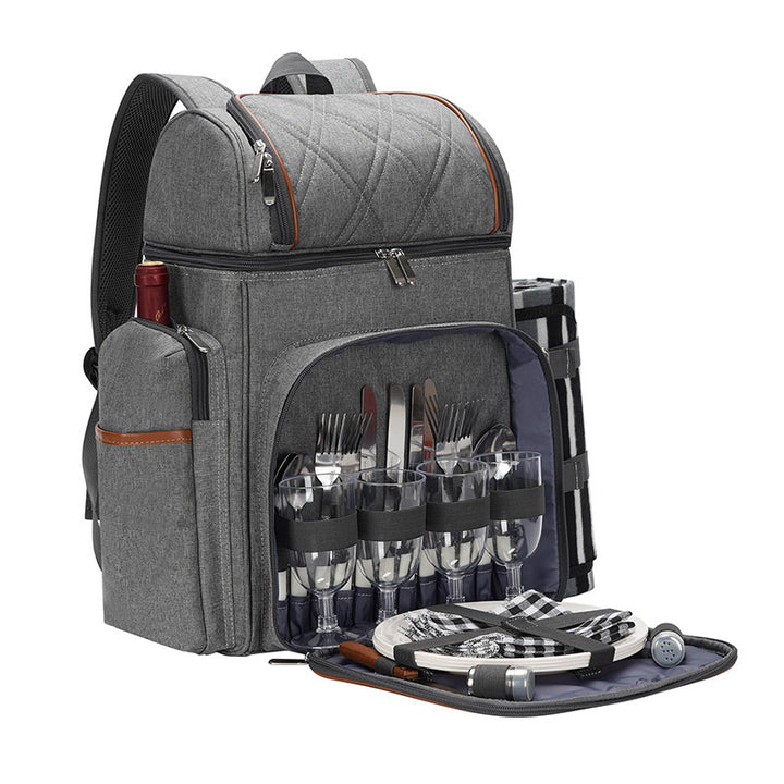 Picnic Backpack with Comprehensive Dish Set Bowlift