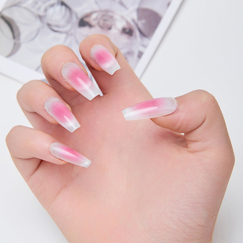 Ombre Long Coffin Press-On Nails Bowlift