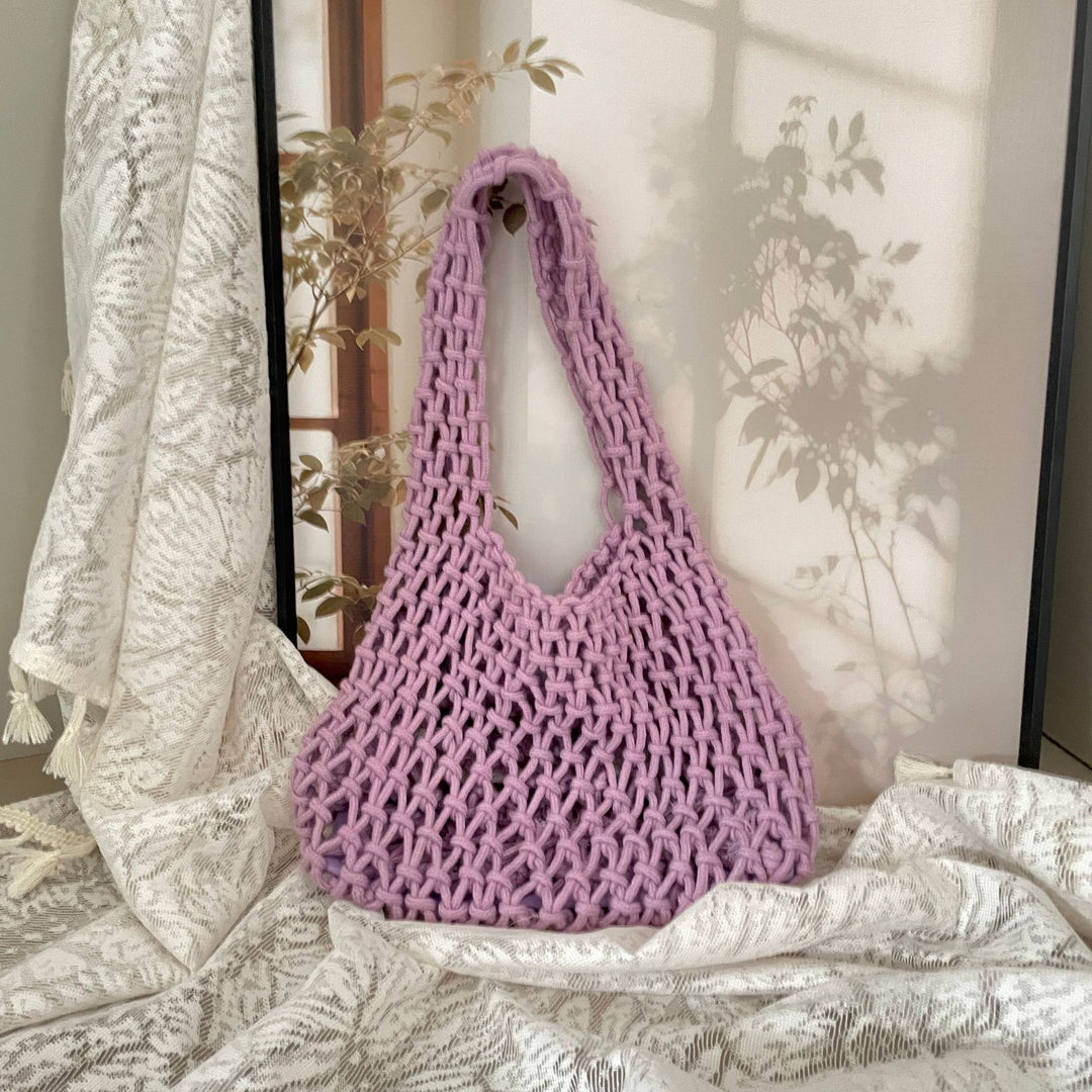Hand-knotted tote bag in modern design Bowlift