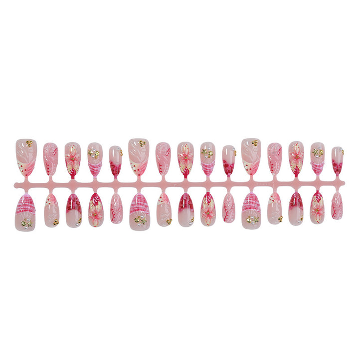 Decorative Flower Press-On Nails Bowlift