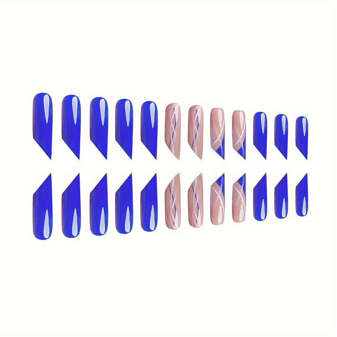 Stiletto Nail Art Extensions with Abstract Design Bowlift