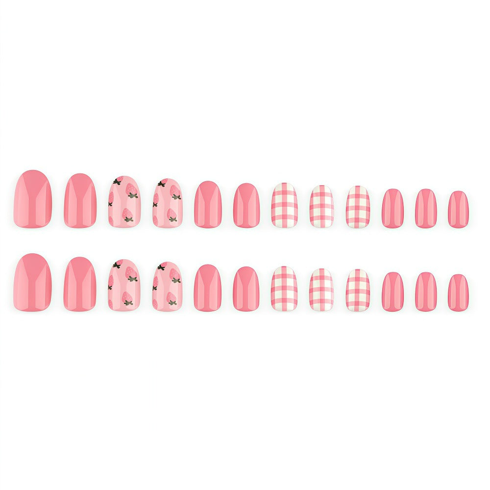 Artificial Nails in Spring Strawberry Design Bowlift