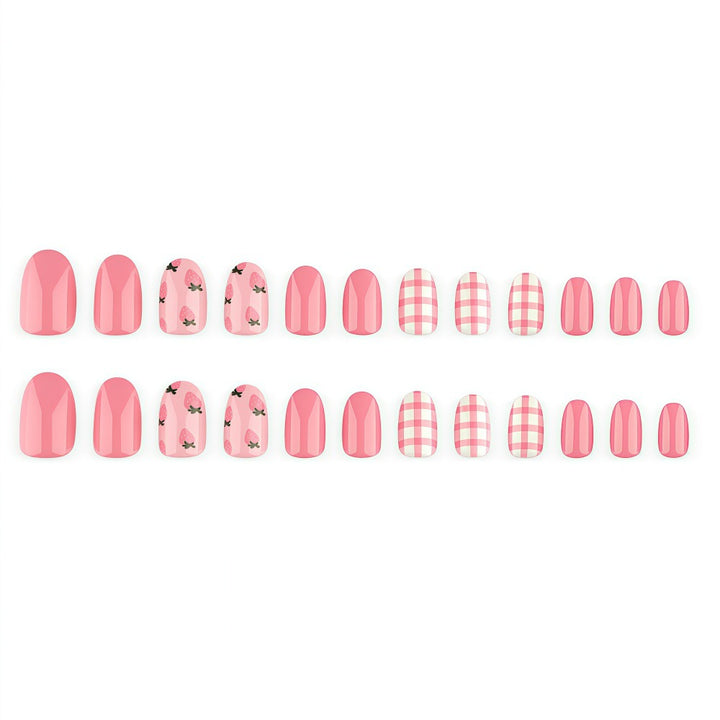 Artificial Nails in Spring Strawberry Design Bowlift