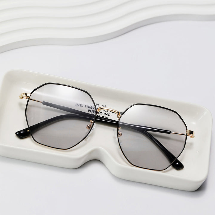 Women fashionable octagonal sunglasses with trendy metal frame Bowlift