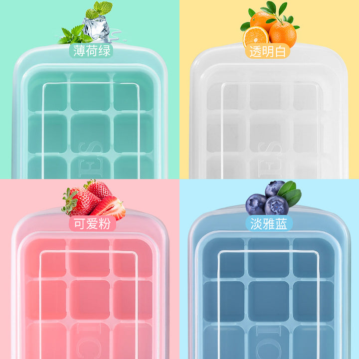 Silicone ice cube tray with precise fitting lid Bowlift