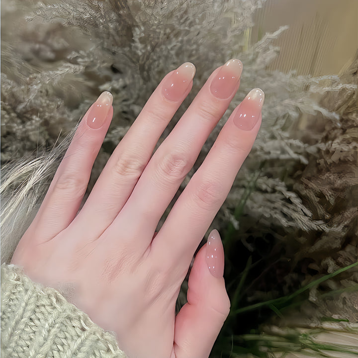 Gradient Almond-Shaped Press-On Nails Bowlift