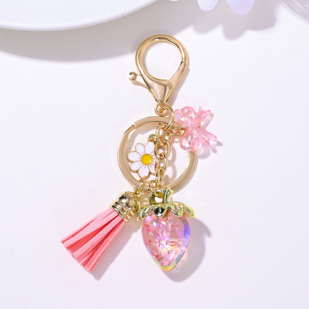 Keychain with Fruity Strawberry Design Bowlift