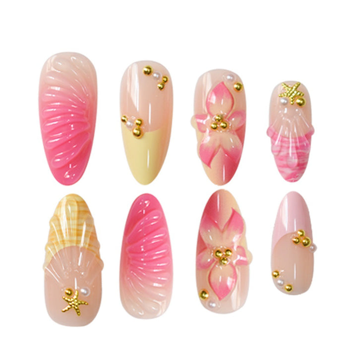 Artistic 3D Shell Press-On Nail Set Bowlift