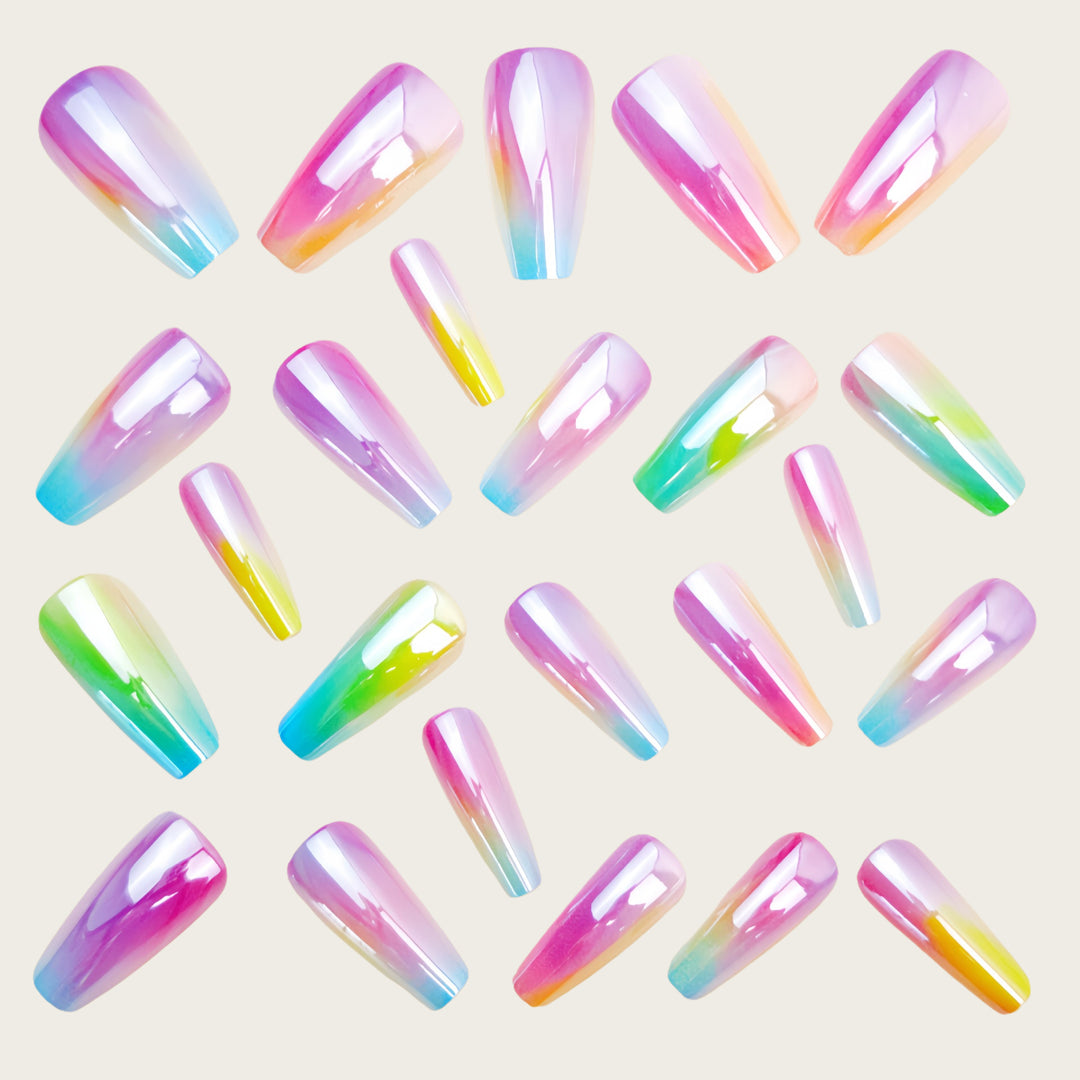 Shiny Gradient Artificial Nails Bowlift