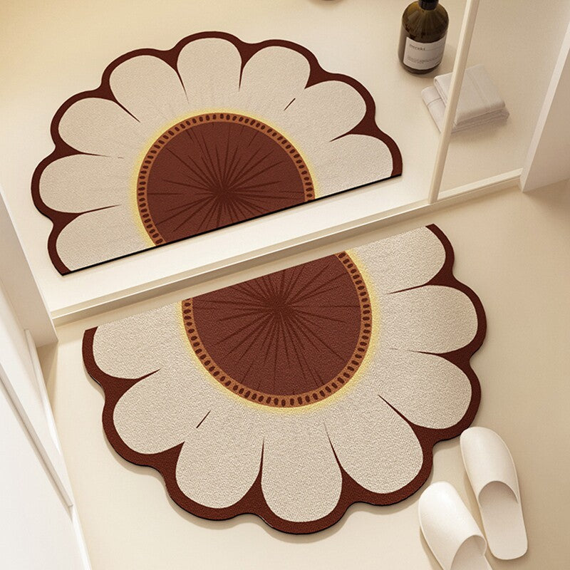 Floral Pattern Bath Mat Bowlift