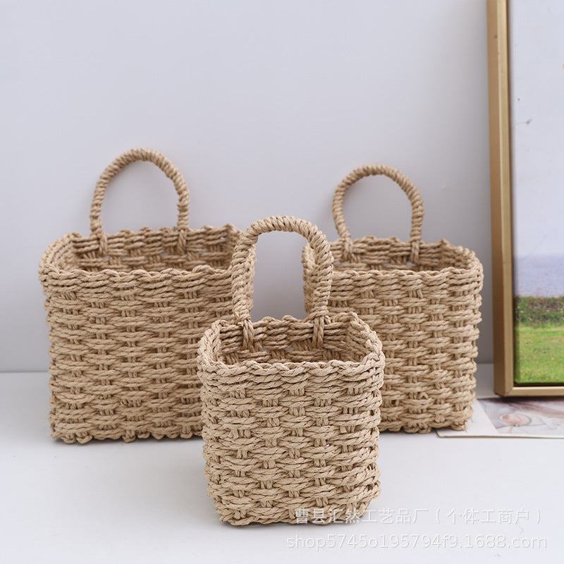 Natural Fiber Handwoven Storage Basket Bowlift