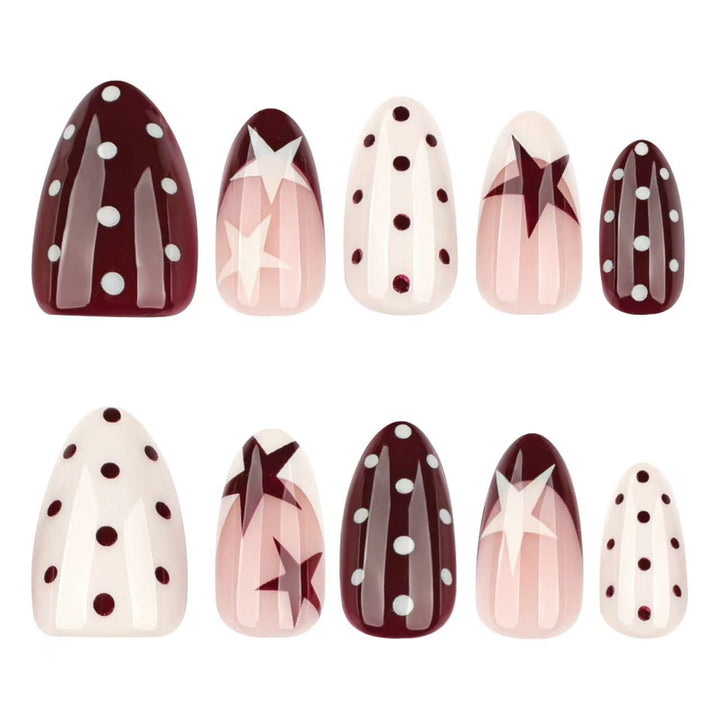 Artistic Star and Dot Press-On Nail Tips Bowlift