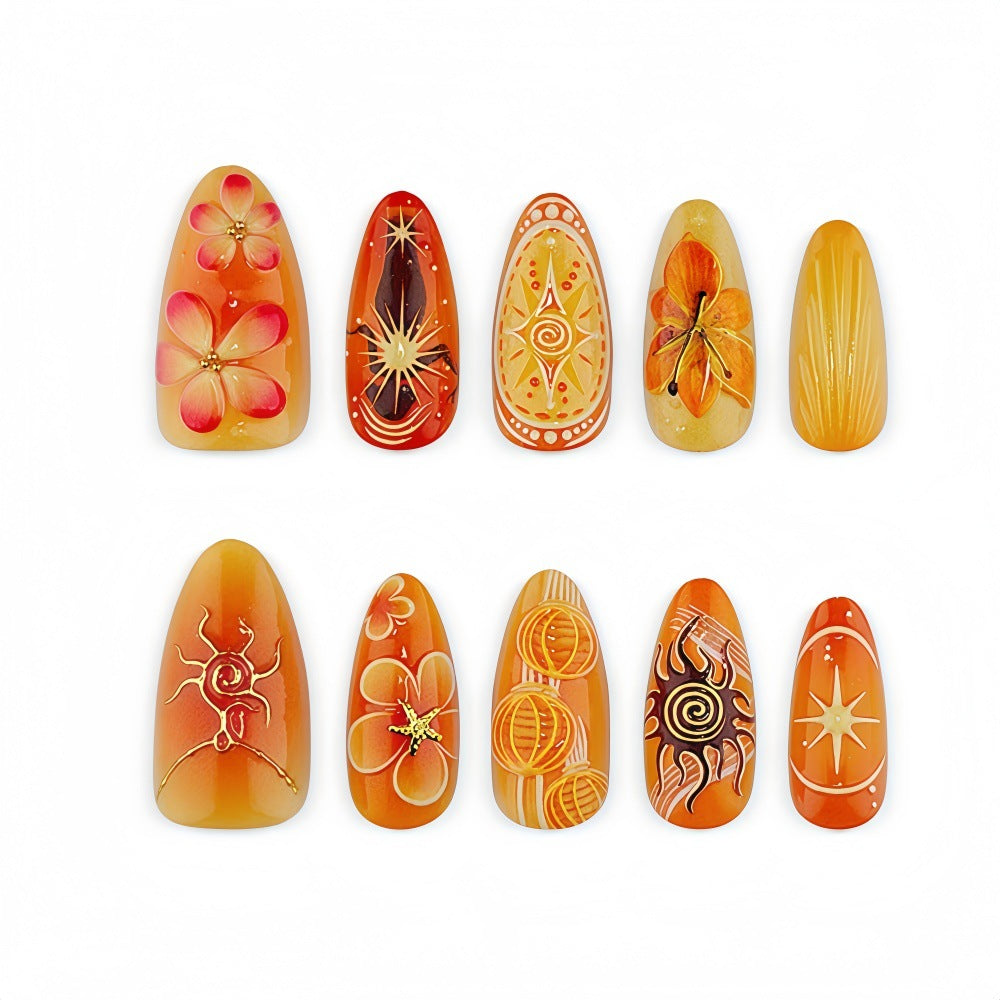 Artificial Nails in Exquisite Floral and Geometric Design Bowlift